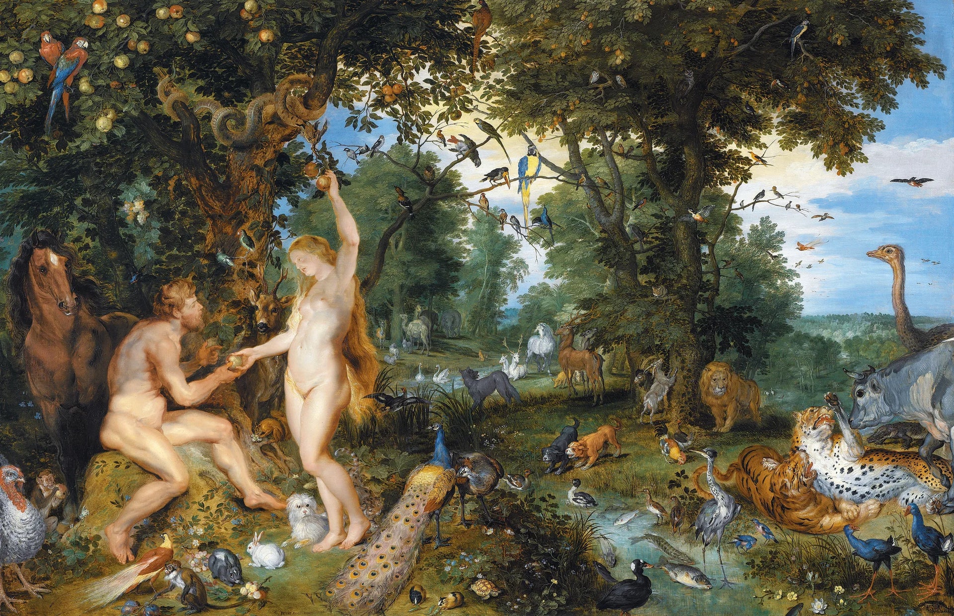 Le Jardin d'Éden - Jan Brueghel l'Ancien image 1 reproduction de peinture à l’huile