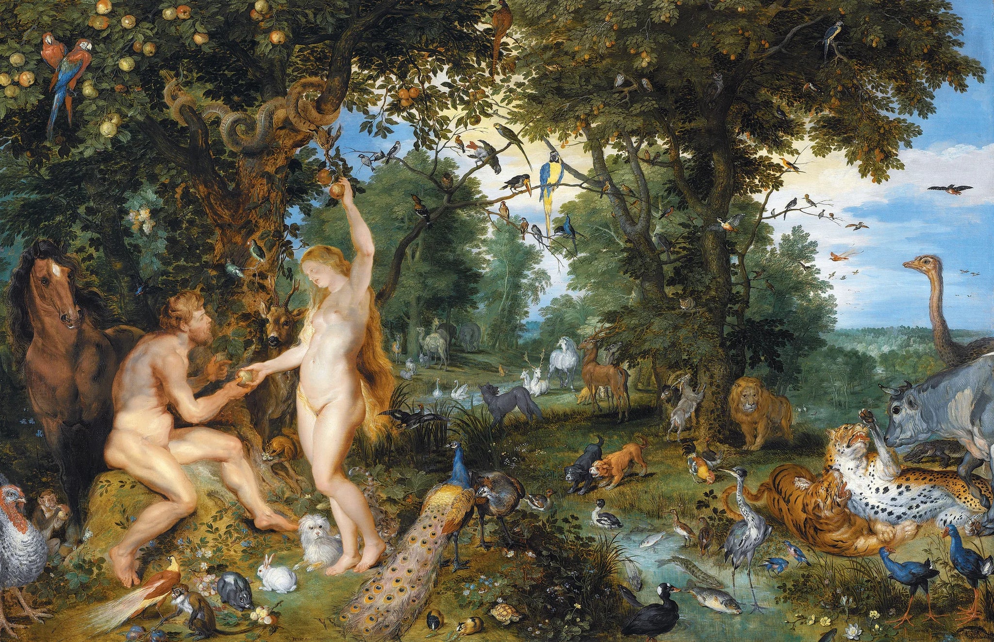 Le Jardin d'Éden - Jan Brueghel l'Ancien image 1 reproduction de peinture à l’huile