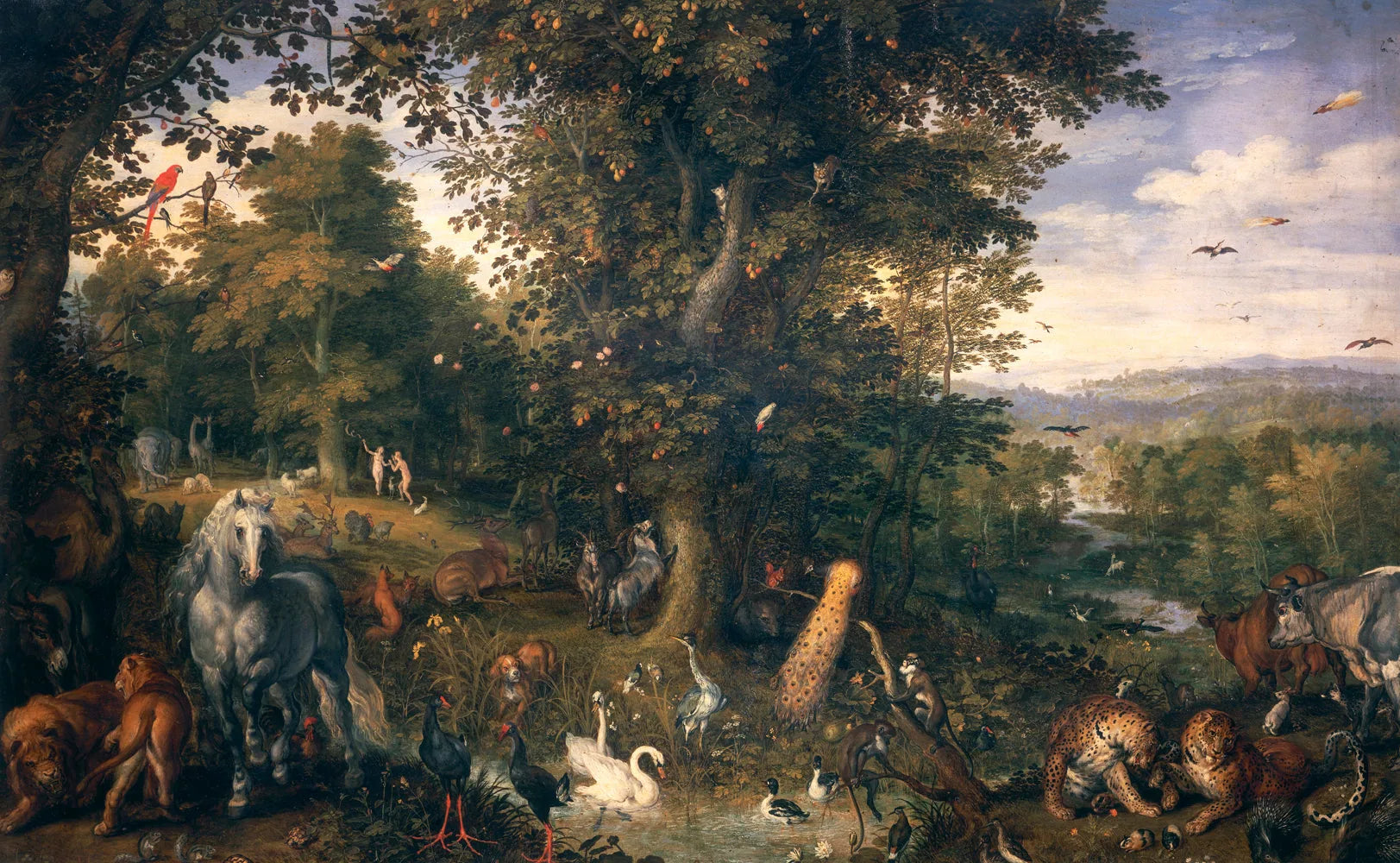 Le Jardin d'Eden - Jan Brueghel l'Ancien image 1 tableau peint à l’huile sur toile