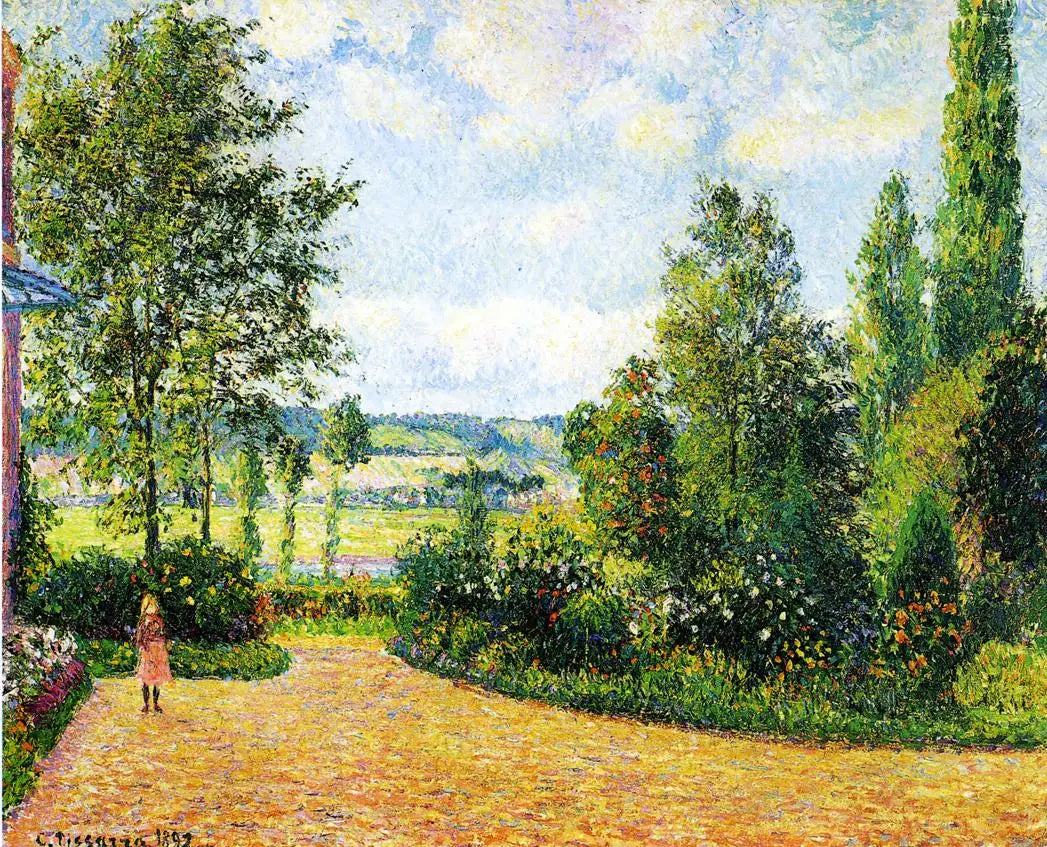Le Jardin d'Octave Mirbeau, la Terrasse, Les Damps - Camille Pissarro image 1 reproduction artisanale de tableau