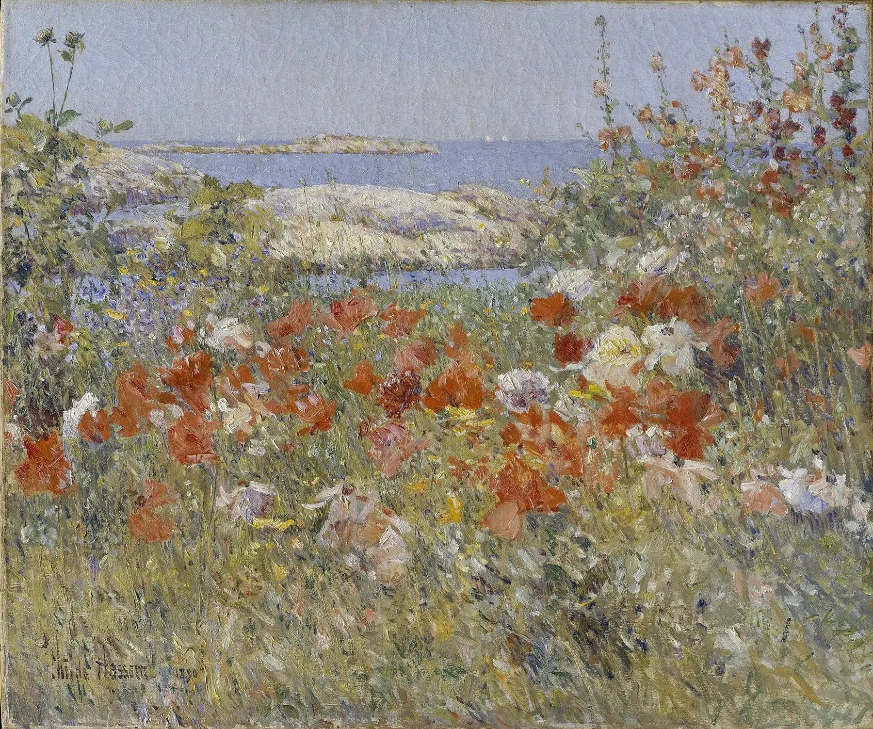 Le Jardin de Cecilia Thaxter, îles de Shoals, Maine - Childe Hassam image 1 reproduction artisanale de tableau