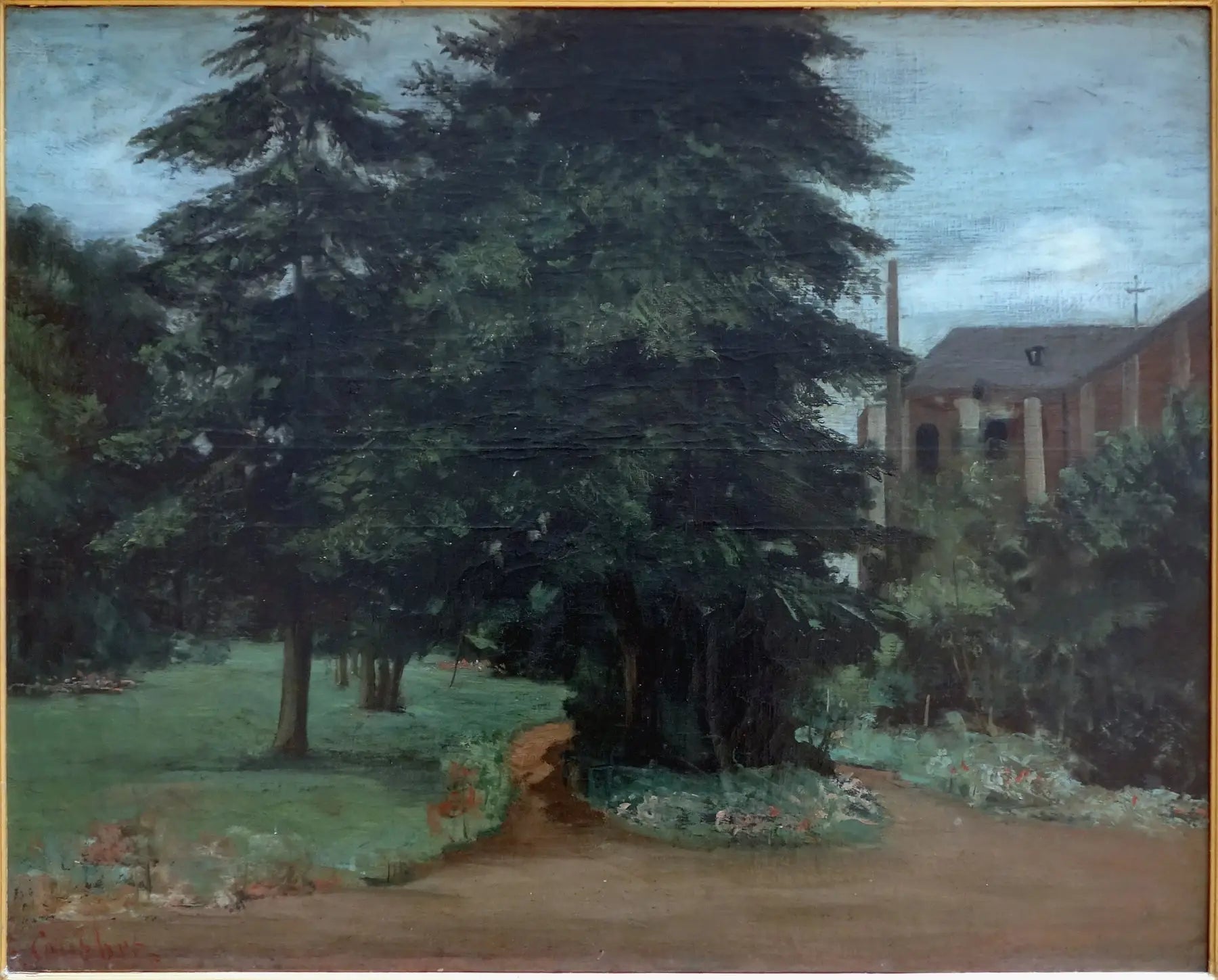 Le jardin de l'abbaye de Loos-lez-Lille - Gustave Courbet image 1 tableau peint à l’huile sur toile