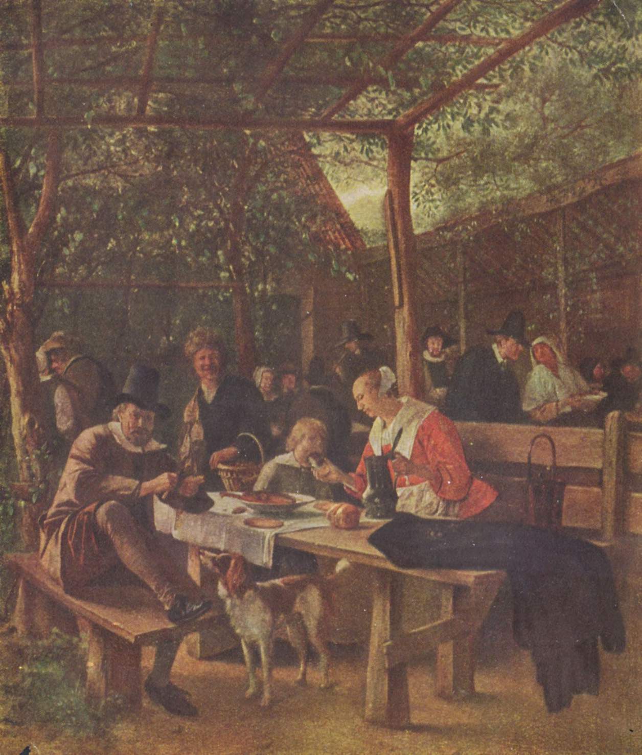 Le jardin de l'auberge - Jan Steen image 1 copie peinte à la main à l’huile
