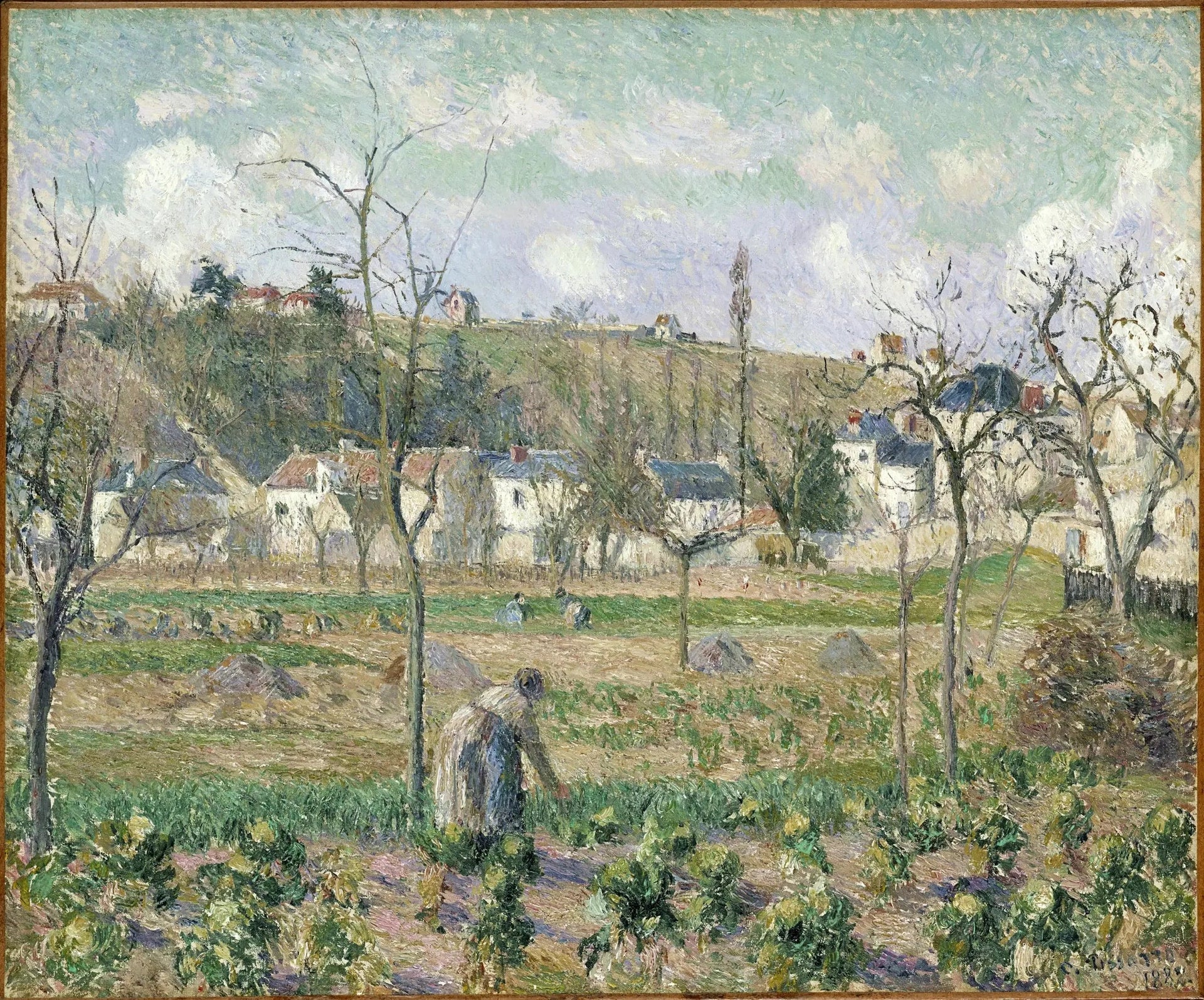 Le jardin de Maubuisson, Pontoise, la mère Bellette - Camille Pissarro image 1 reproduction d’œuvre d’art à l’huile
