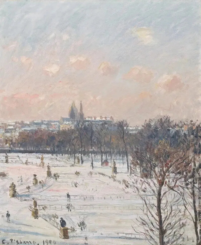 Le Jardin des Tuileries, effet de neige - Camille Pissarro