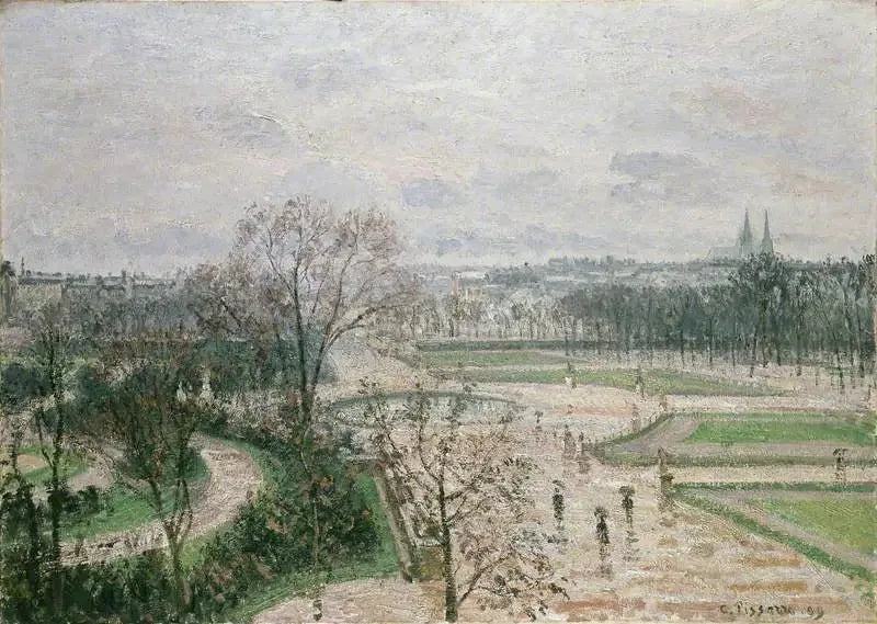 Le jardin des Tuileries, temps pluvieux - Camille Pissarro