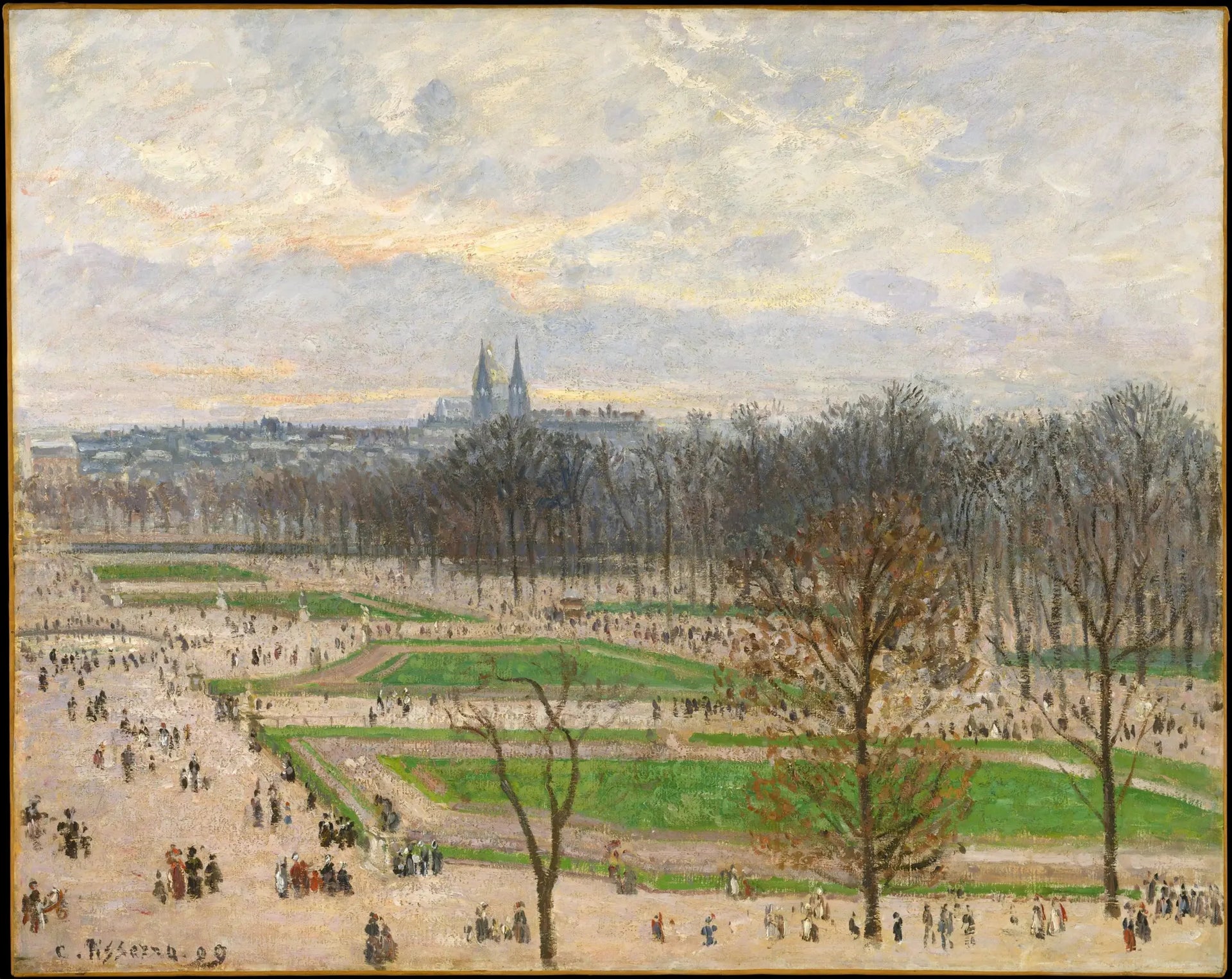 Le Jardin des Tuileries un après-midi d'hiver - Camille Pissarro image 1 copie de tableau peinte à la main