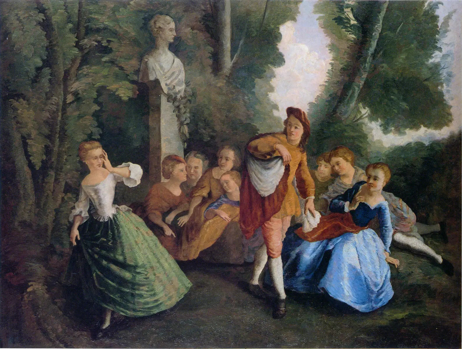 Le Jeu de cache-cache, d'après Lancret - Paul Cézanne image 1 reproduction artisanale de tableau