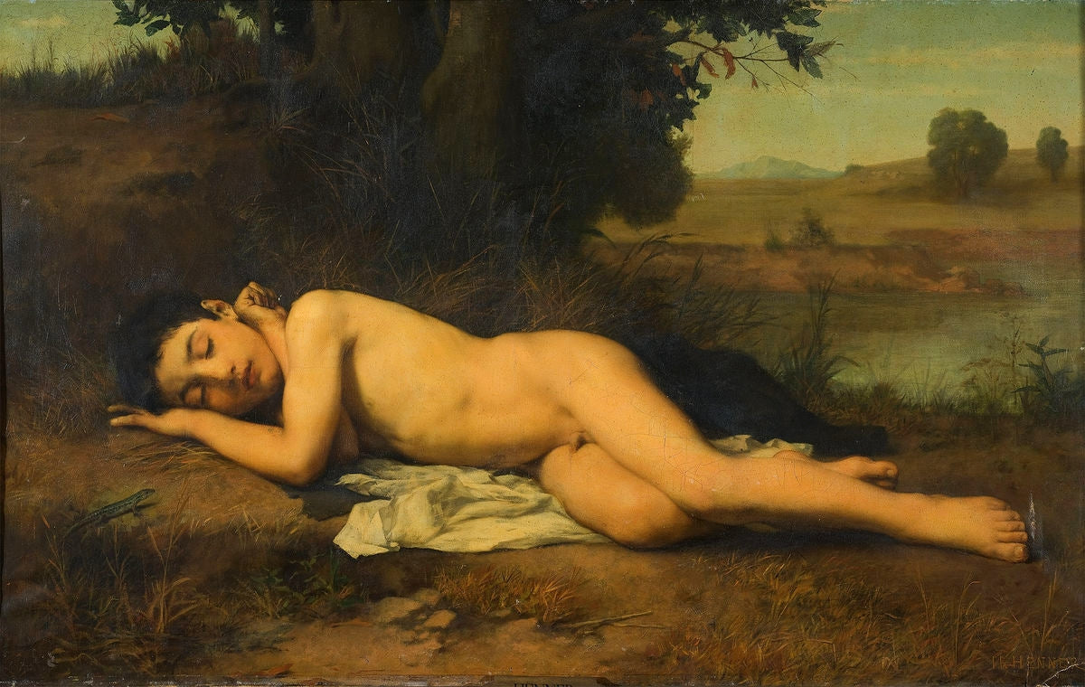 Le jeune baigneur endormi - Jean-Jacques Henner image 1 copie de tableau peinte à la main