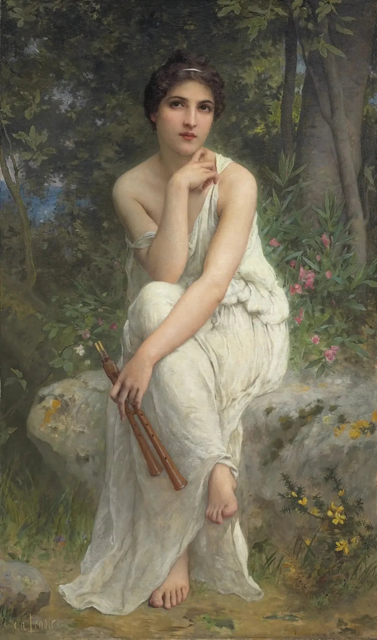 Le joueur de flûte - Charles Amable Lenoir image 1 reproduction artisanale de tableau