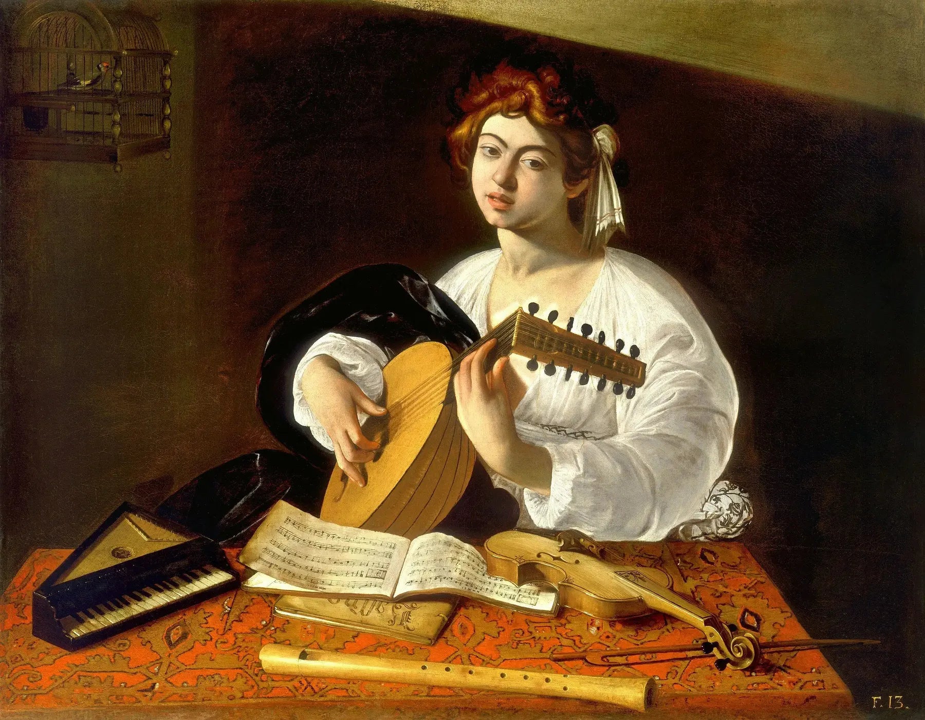 Le joueur de luth - Le Caravage image 1 copie peinte à la main à l’huile