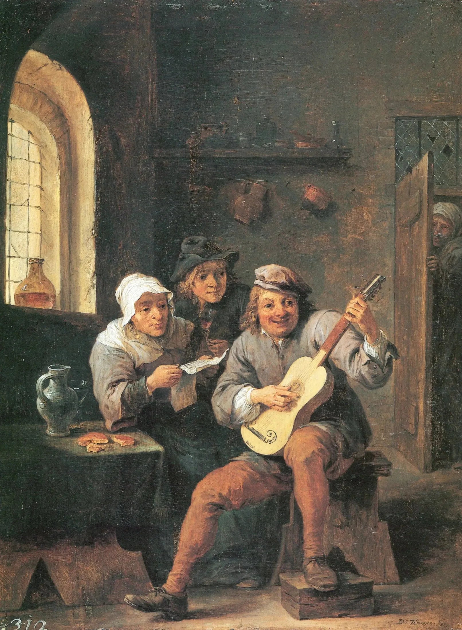 Le joueur de luth - David Teniers le Jeune image 1 copie de tableau peinte à la main