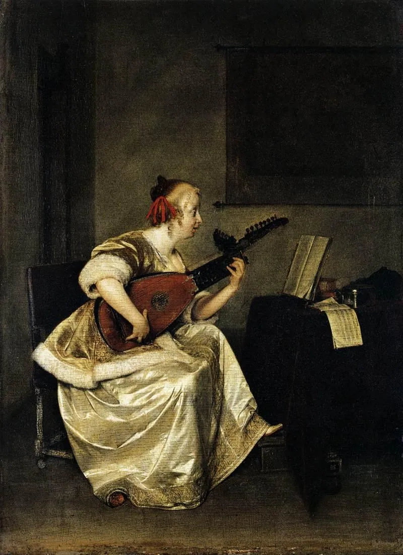 Le joueur de luth - Gerard ter Borch image 1 reproduction d’œuvre d’art à l’huile