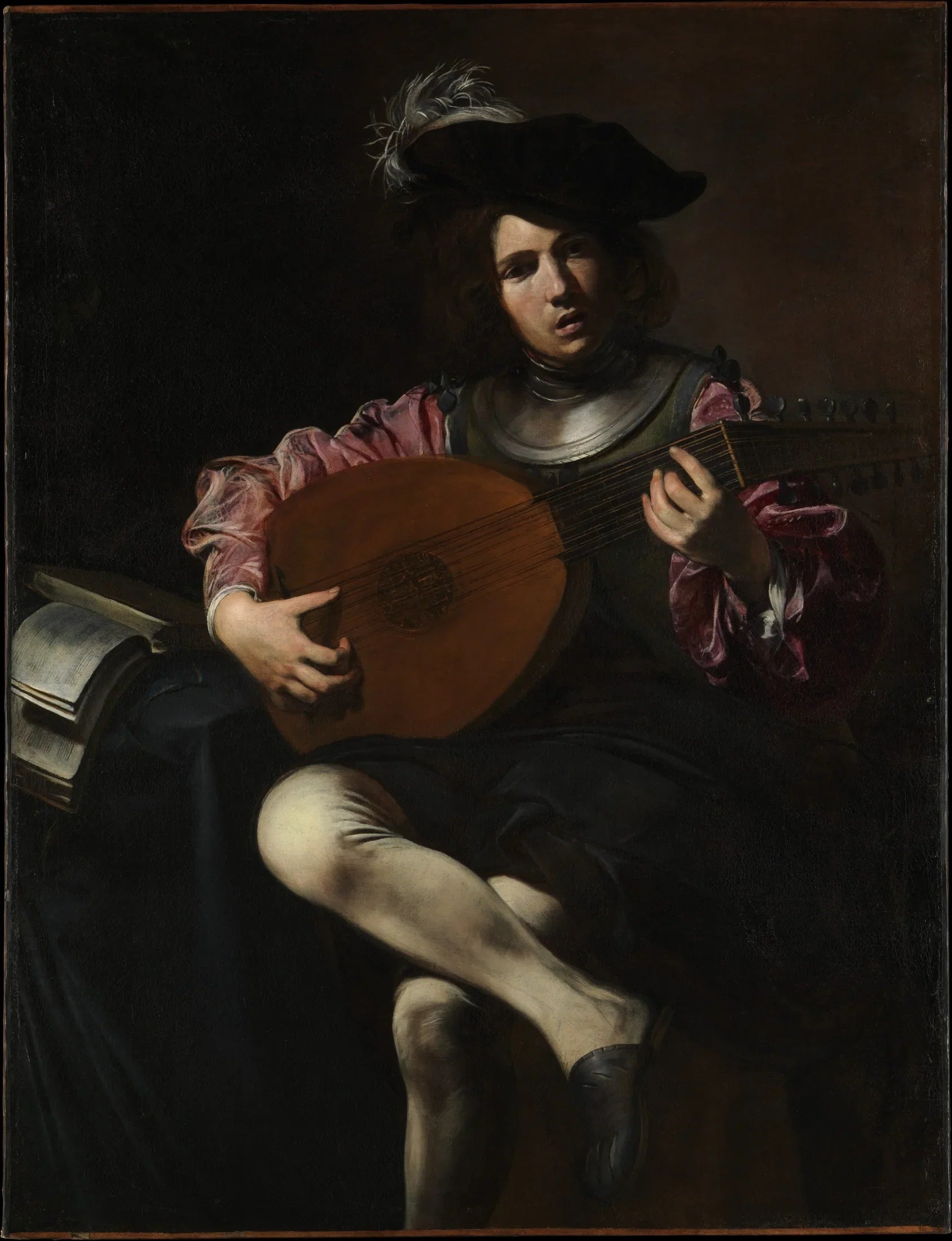 Le Joueur de luth - Valentin de Boulogne image 1 tableau peint à l’huile sur toile