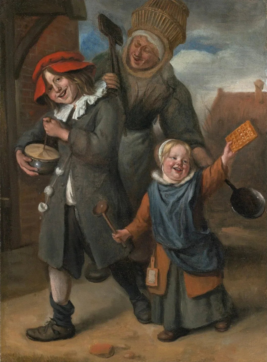 Le joueur de Rommelpot - Jan Steen image 1 copie de tableau peinte à la main