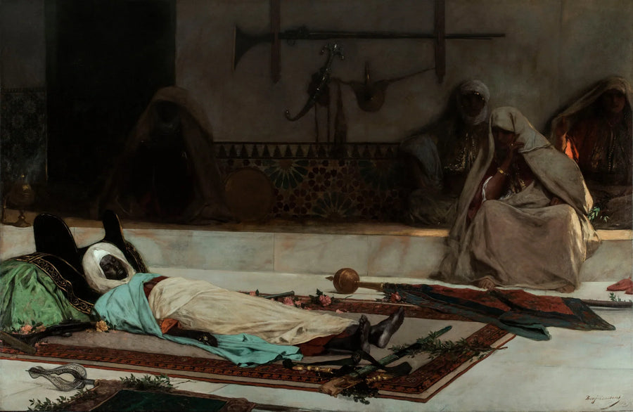 Le jour des funérailles - Scène du Maroc - Jean-Joseph Benjamin-Constant image 1 copie peinte à la main à l’huile