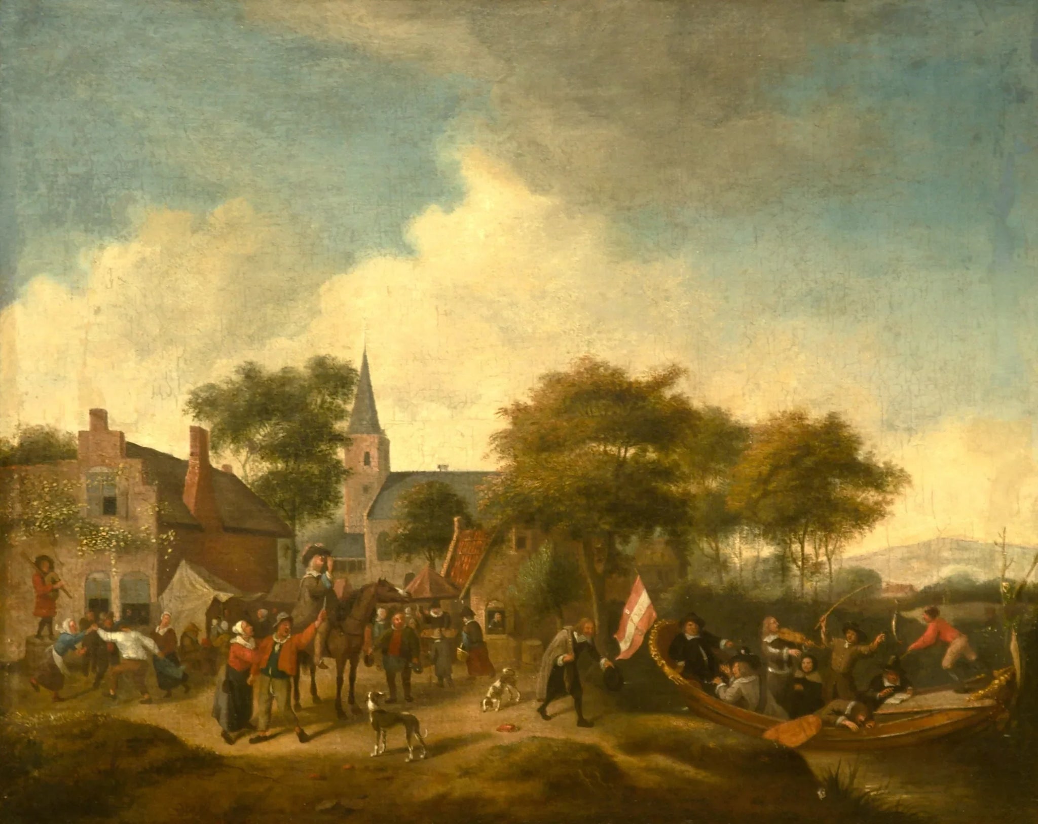 Le joyeux retour à la maison "Moy Uyt" - Jan Steen image 1 reproduction artisanale de tableau
