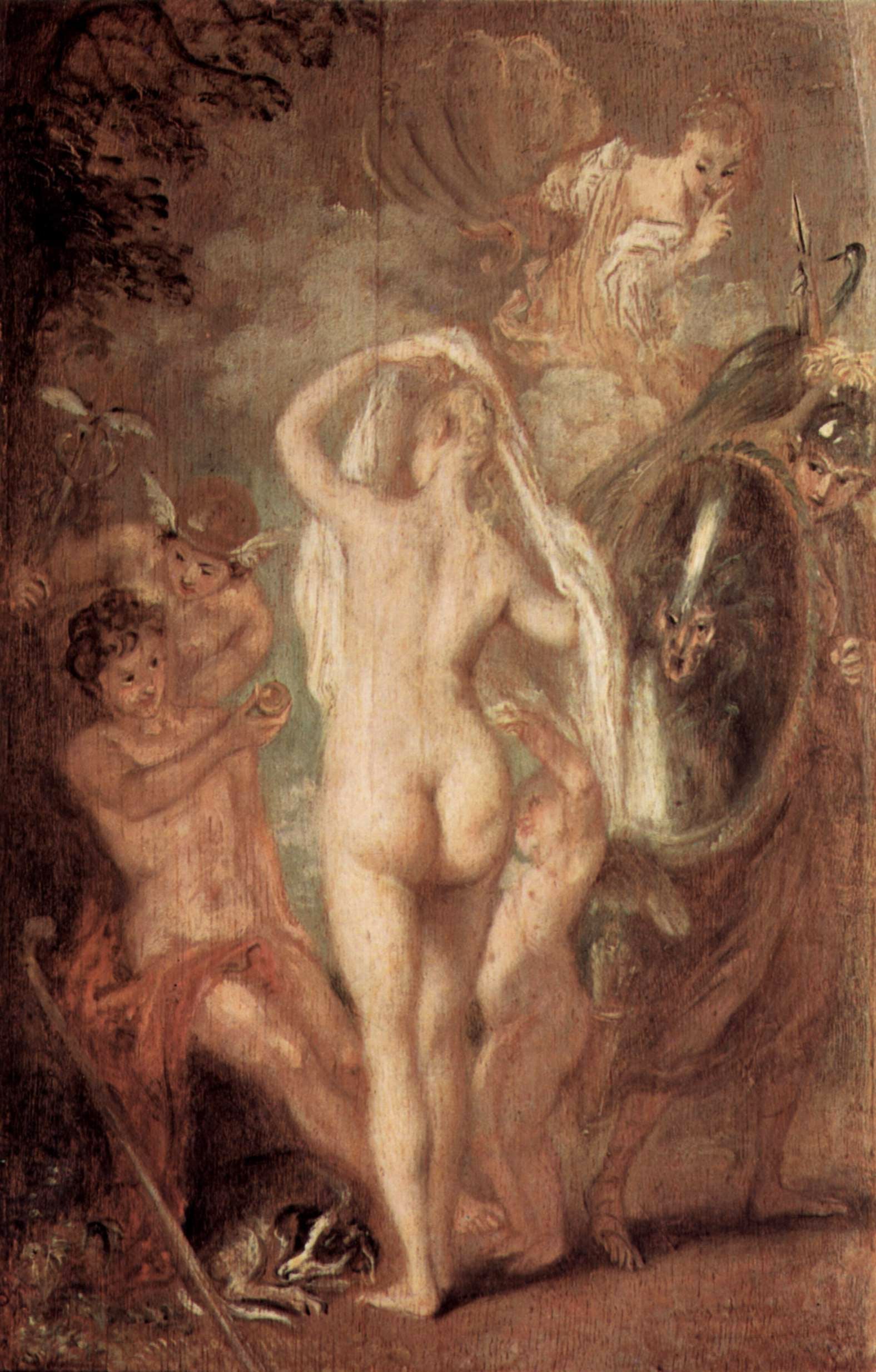 Le jugement de Paris - Antoine Watteau image 1 copie de tableau peinte à la main