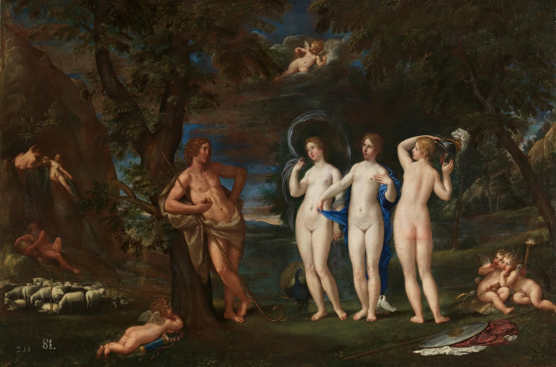 Le Jugement de Paris - Francesco Albani image 1 reproduction artisanale de tableau