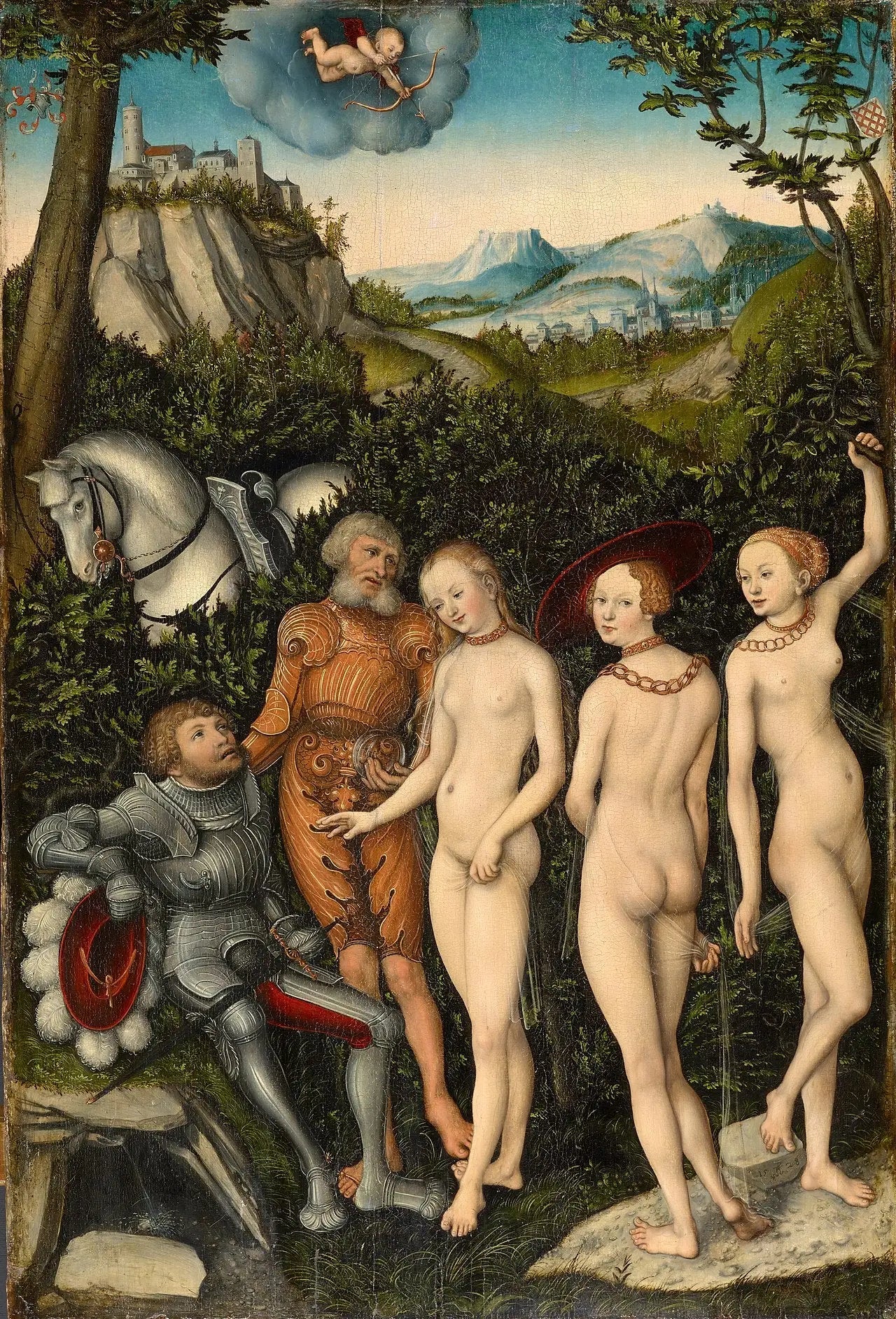 Le Jugement de Pâris - Lucas Cranach the Elder image 1 copie de tableau peinte à la main