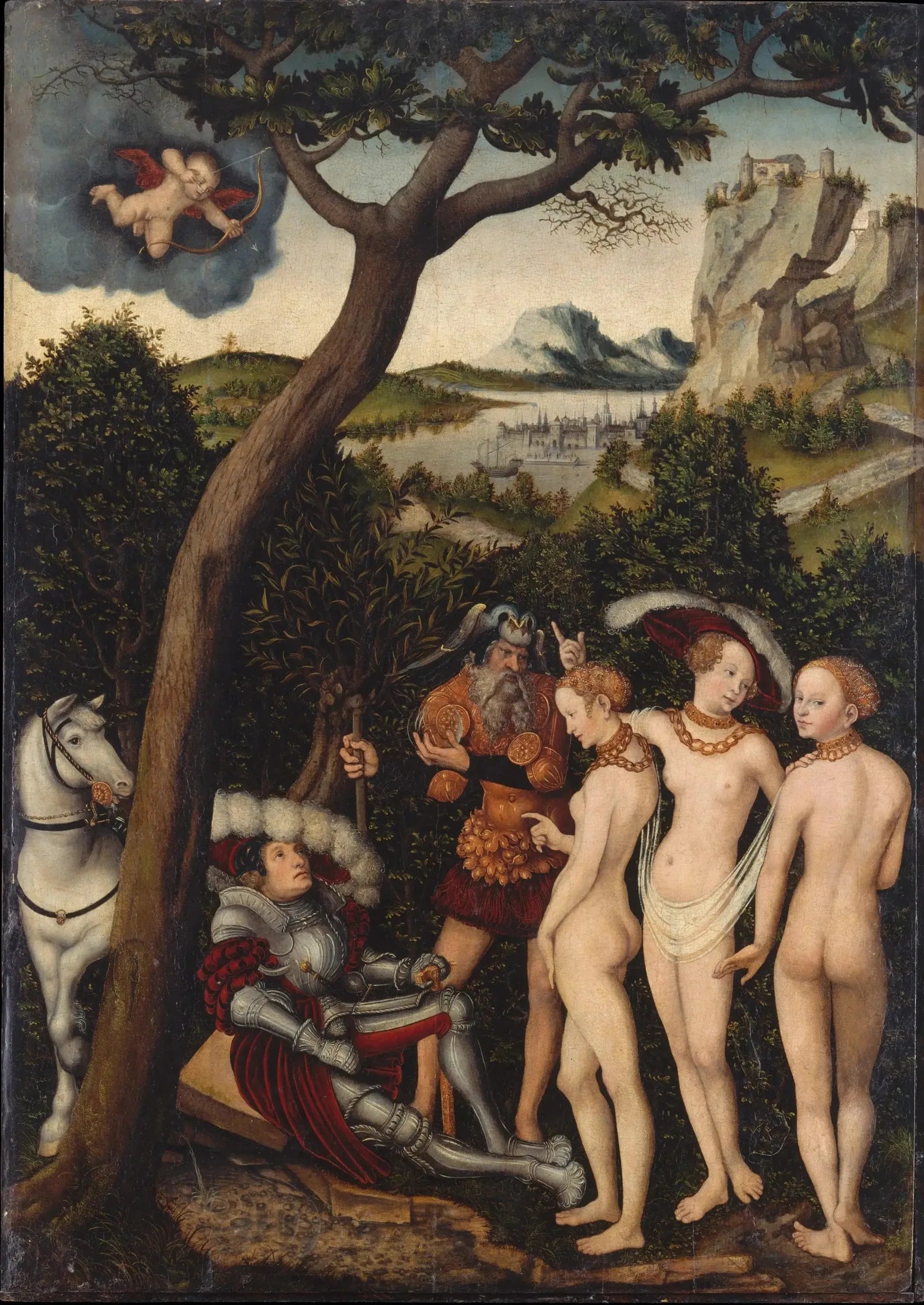 Le Jugement de Pâris - Lucas Cranach the Elder image 1 reproduction de peinture à l’huile