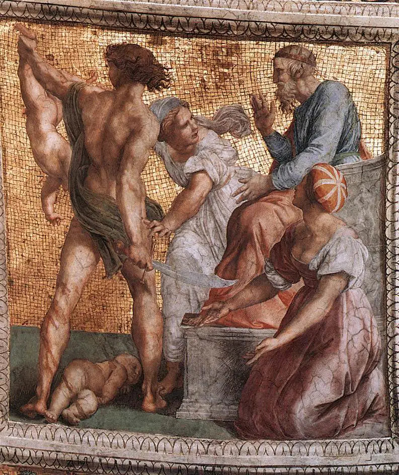 Reproduction du tableau « Le jugement de Salomon - Raphaël Sanzio » par Alpha Reproduction en peinture à l’huile
