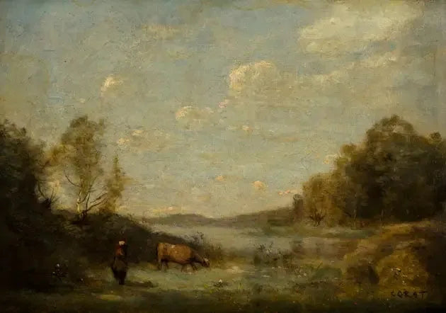 Le lac - Jean-Baptiste Camille Corot image 1 copie de tableau peinte à la main