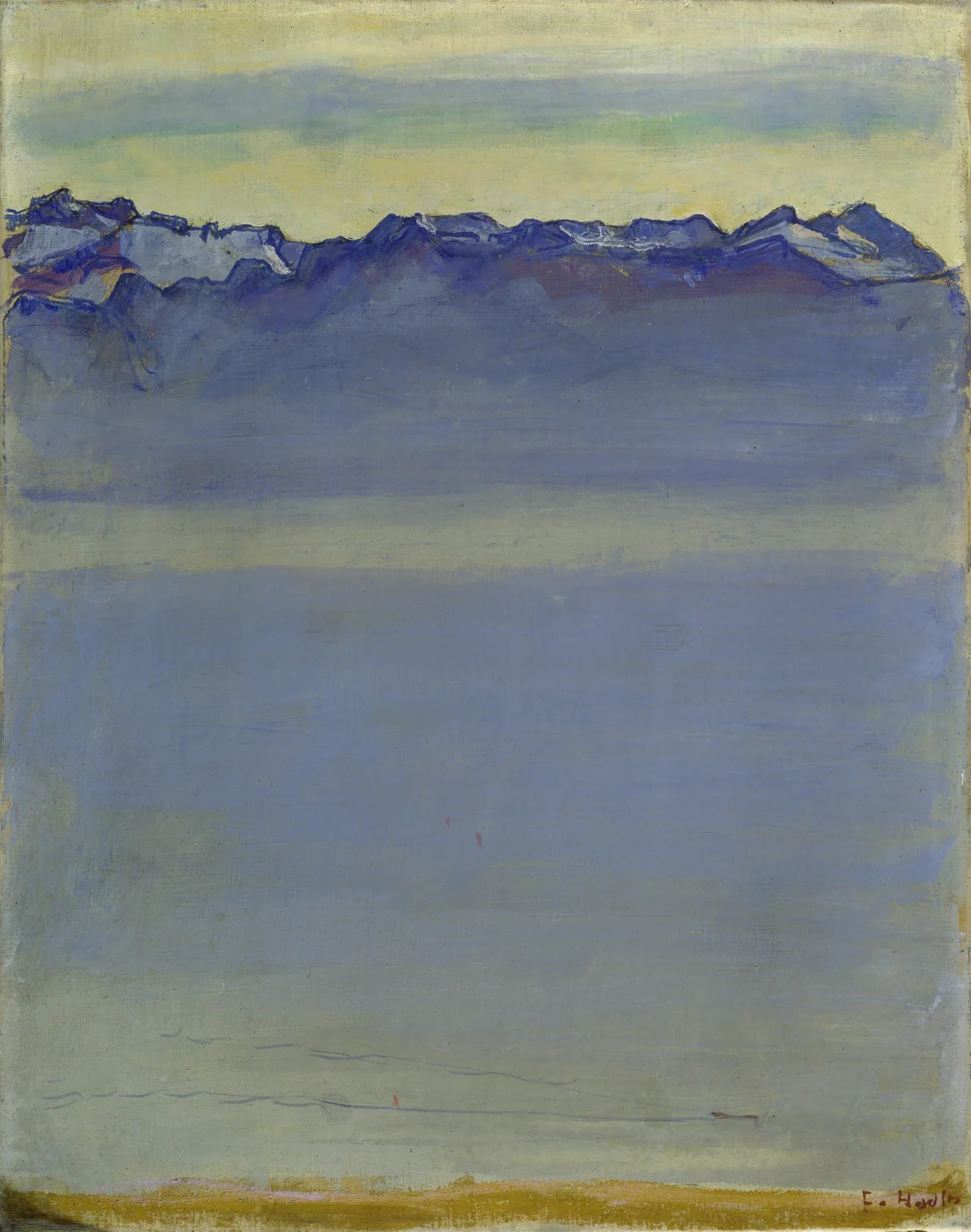 Le lac Léman avec les Alpes savoyardes - Ferdinand Hodler image 1 tableau peint à l’huile sur toile