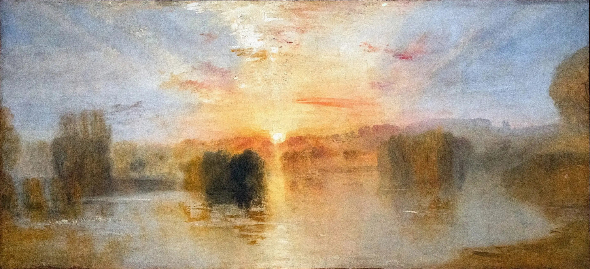 Le lac, Petworth, coucher de soleil ; Exemple d'étude - J. M. W. Turner image 1 tableau peint à l’huile sur toile