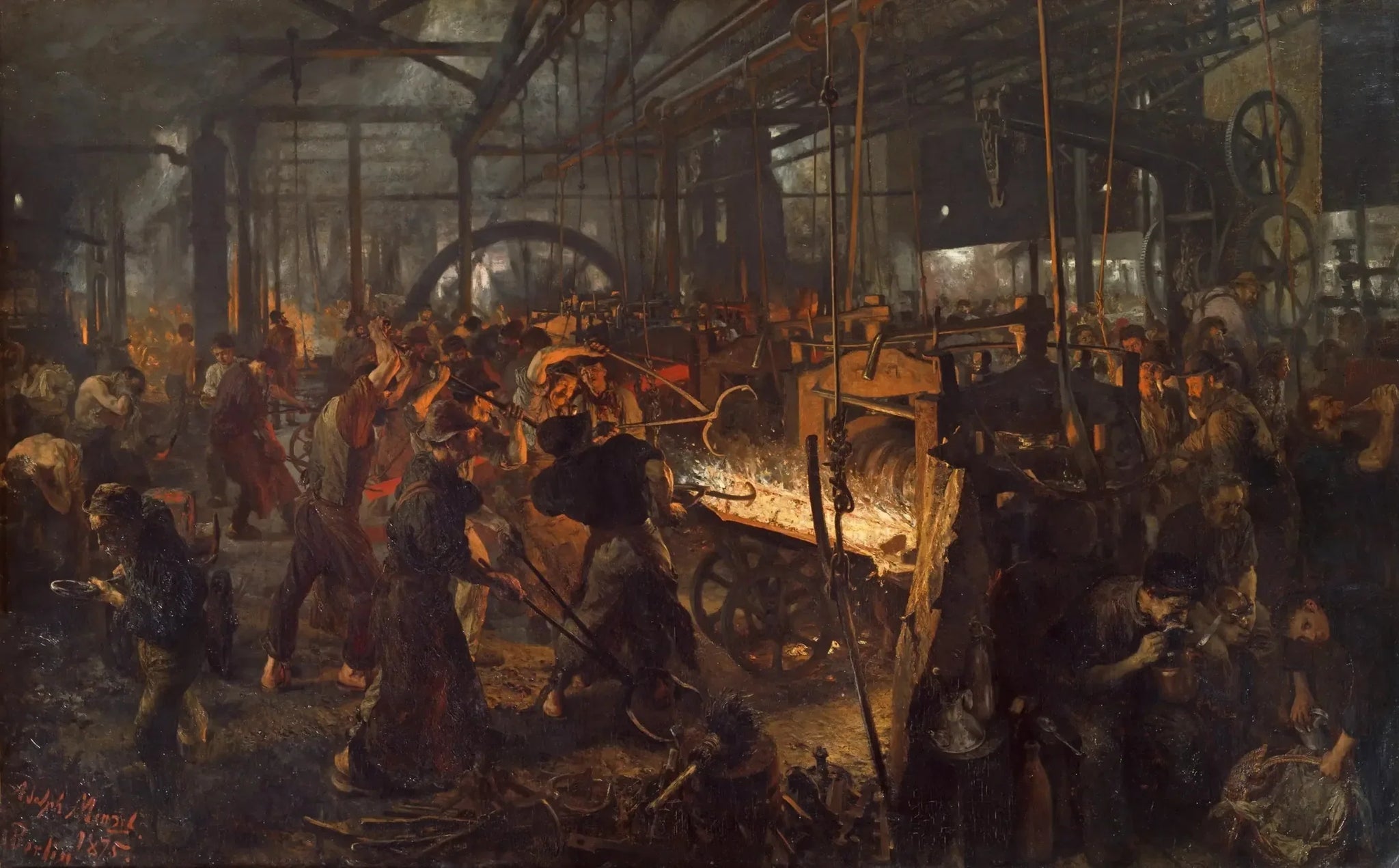 Le Laminoir en fer - Adolph von Menzel image 1 reproduction de peinture à l’huile