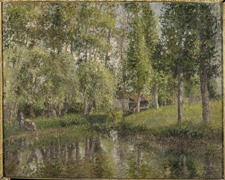 Le Lavoir de Bazincourt - Camille Pissarro image 1 reproduction artisanale de tableau