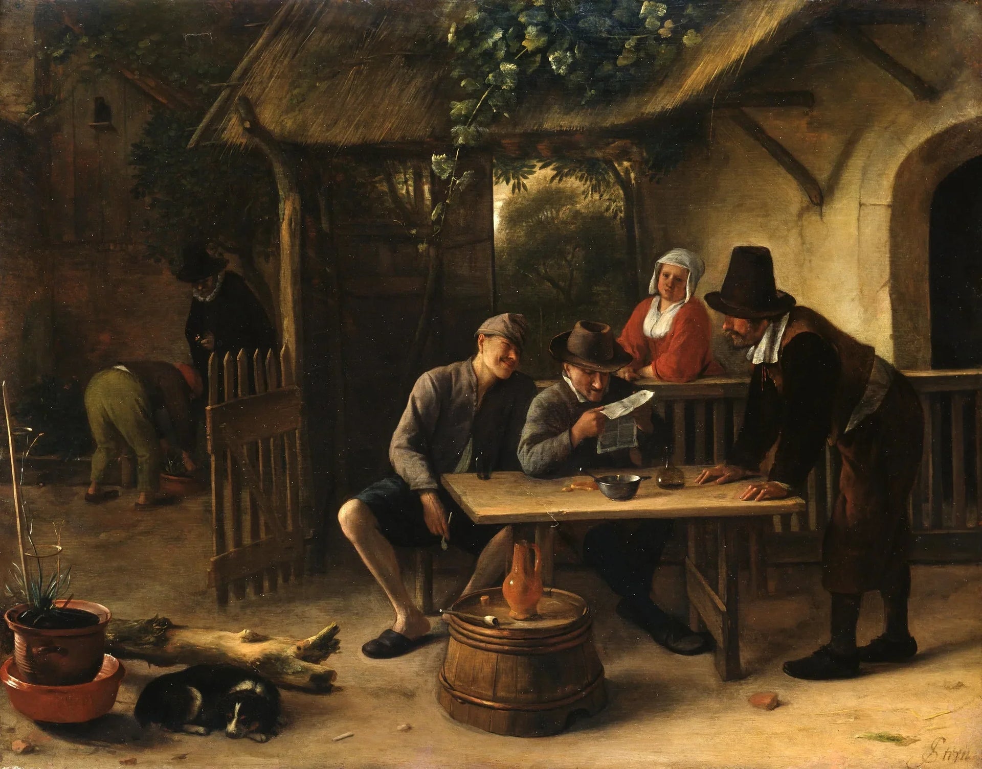 Le lecteur de nouvelles - Jan Steen image 1 reproduction artisanale de tableau
