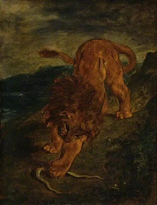 Le Lion et le Serpent - Eugène Delacroix