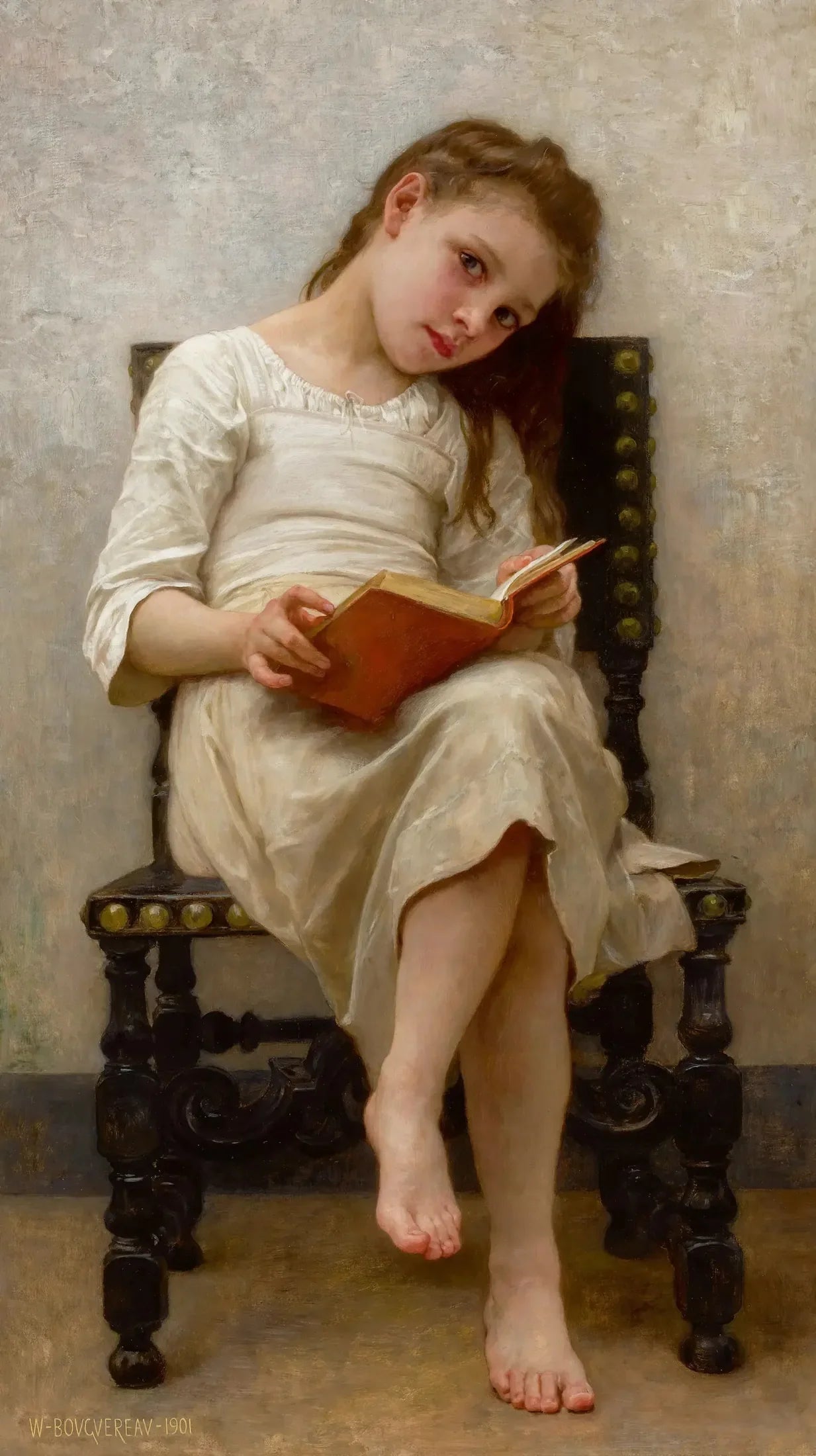 Le livre de prix - Bouguereau image 1 tableau peint à l’huile sur toile