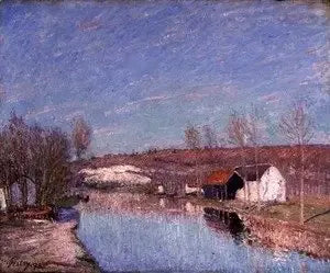 Le Loing et le coteau de Saint-Nicaise - après-midi de février - Alfred Sisley