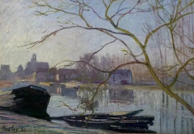 Le Loing, gelée blanche - Alfred Sisley