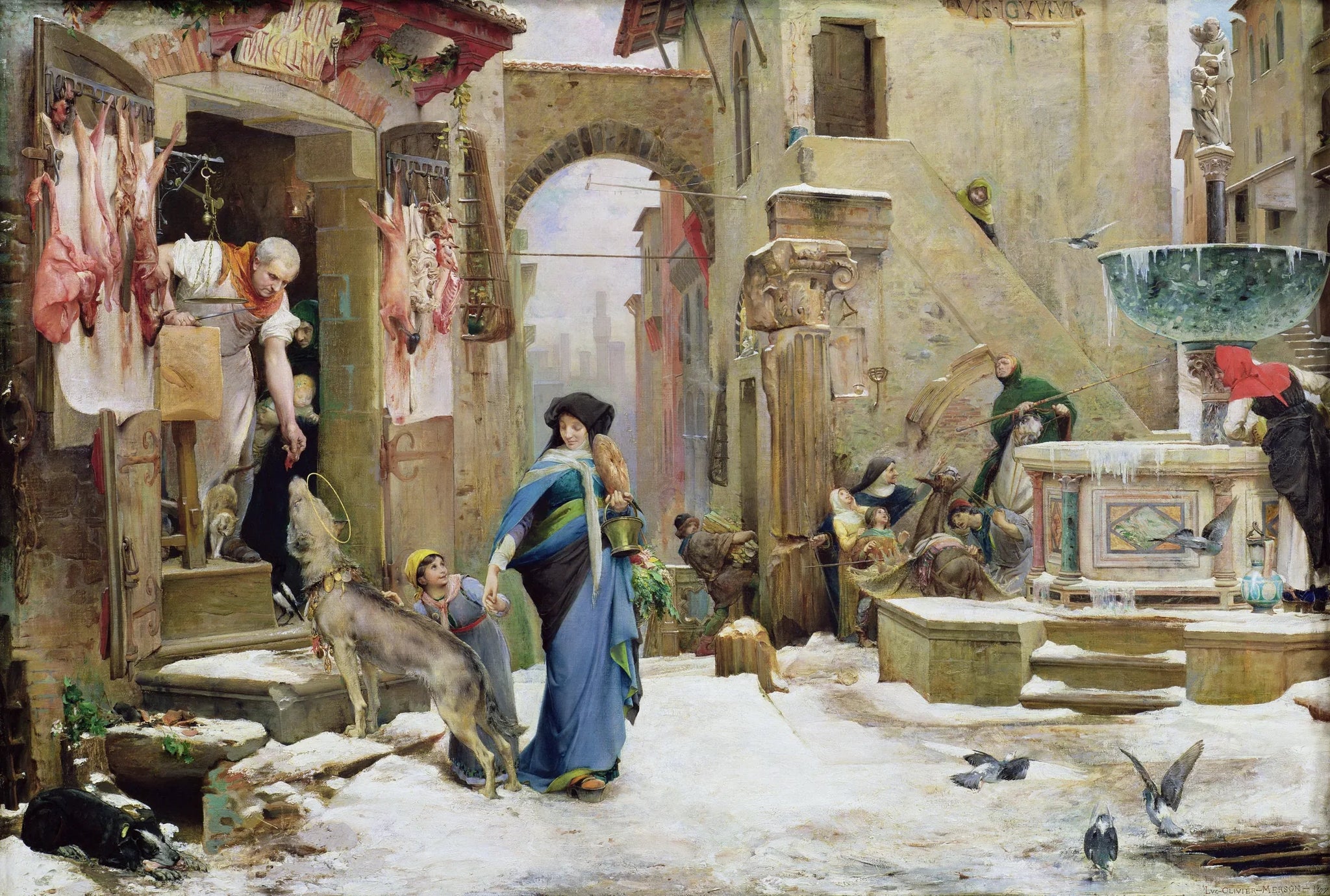 Le Loup d'Agubbio - Luc-Olivier Merson image 1 reproduction de peinture à l’huile