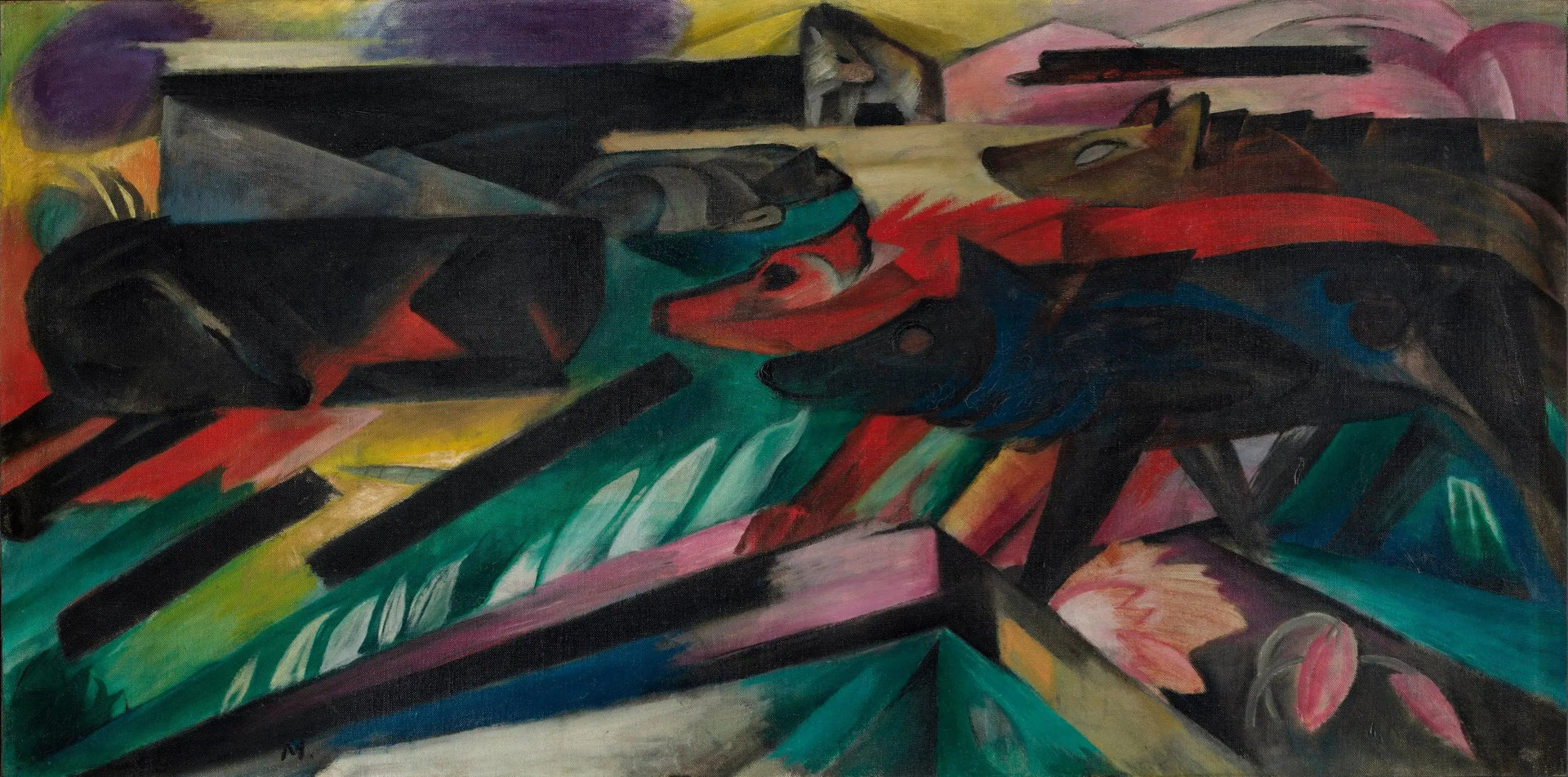 Le Loups (Guerre des Balkans) - Franz Marc image 1 copie de tableau peinte à la main