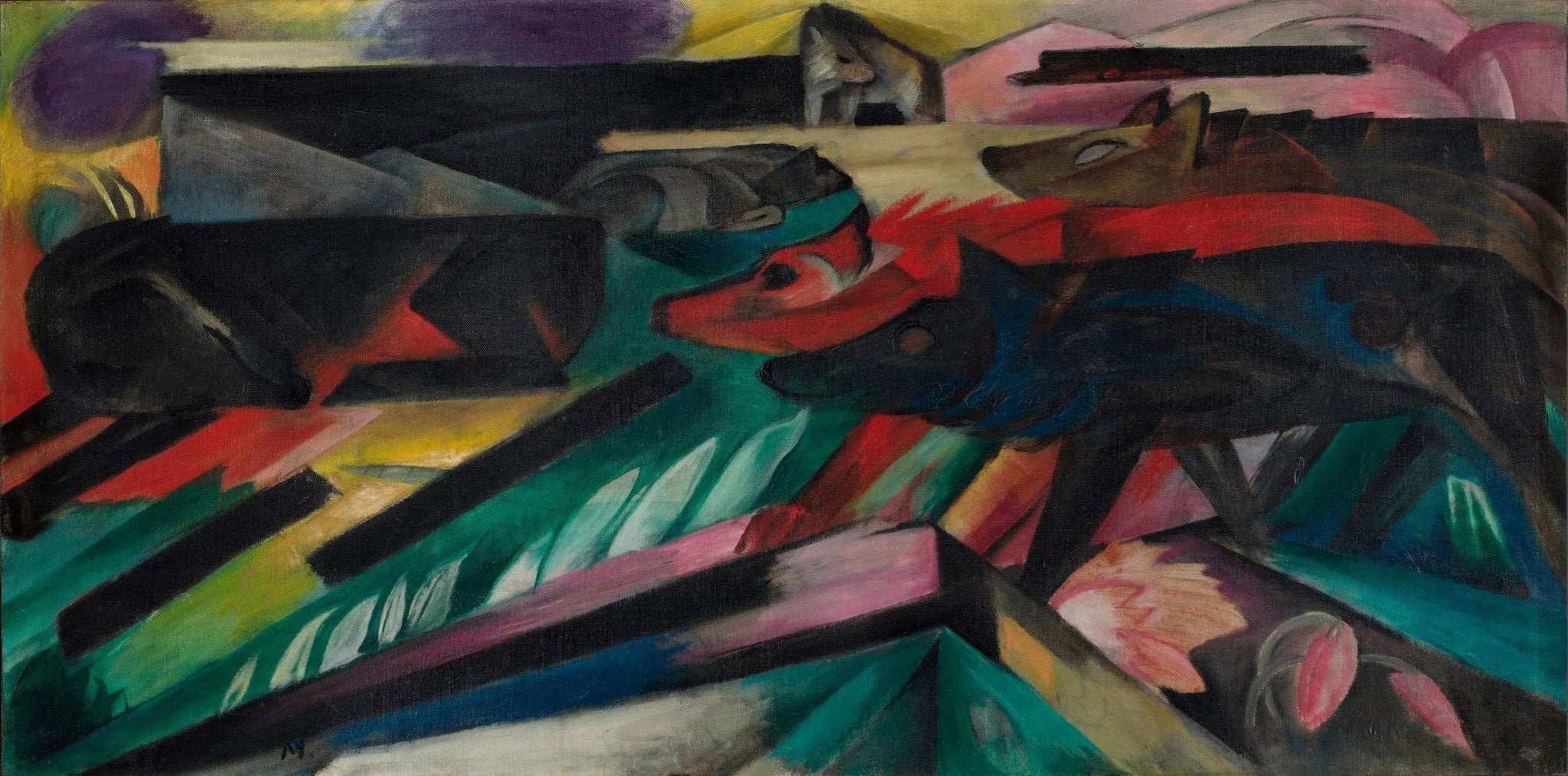 Le Loups (Guerre des Balkans) - Franz Marc image 1 copie de tableau peinte à la main