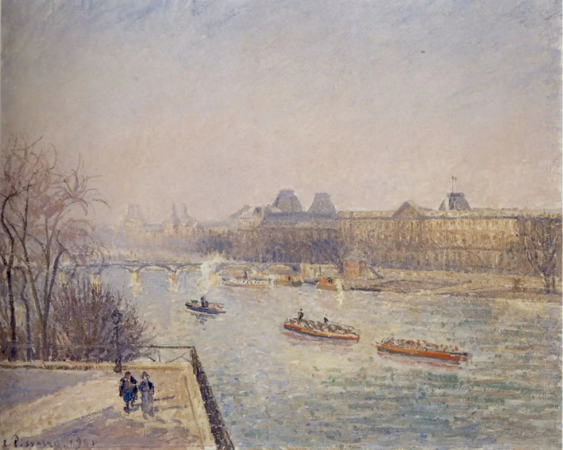 Le Louvre, matin, soleil d'hiver, gelée blanche - Camille Pissarro