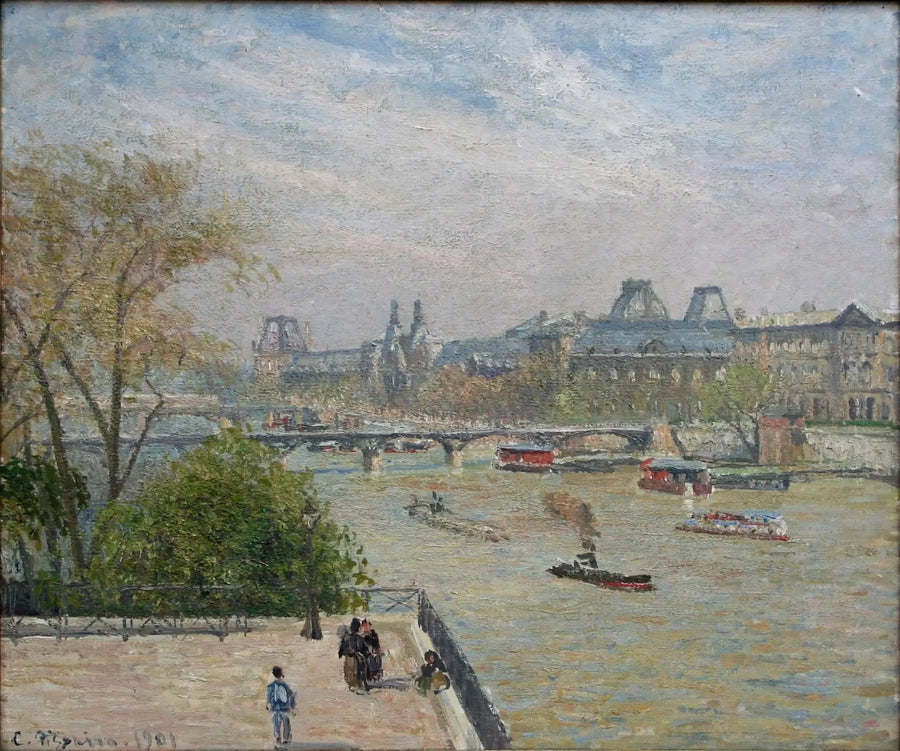 Le Louvre, printemps, matin, soleil - Camille Pissarro