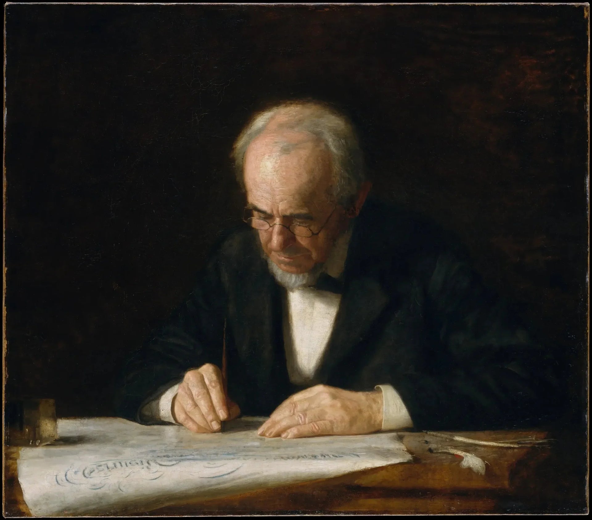 Le Maître d'écriture - Thomas Eakins image 1 copie de tableau peinte à la main