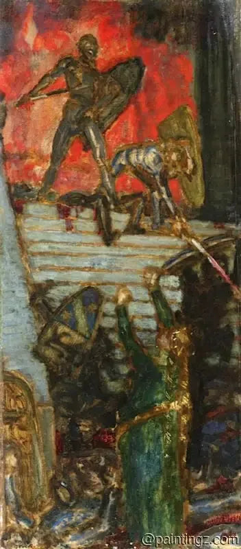 Le Malheur des Nibelungen - Franz von Stuck image 1 reproduction de peinture à l’huile
