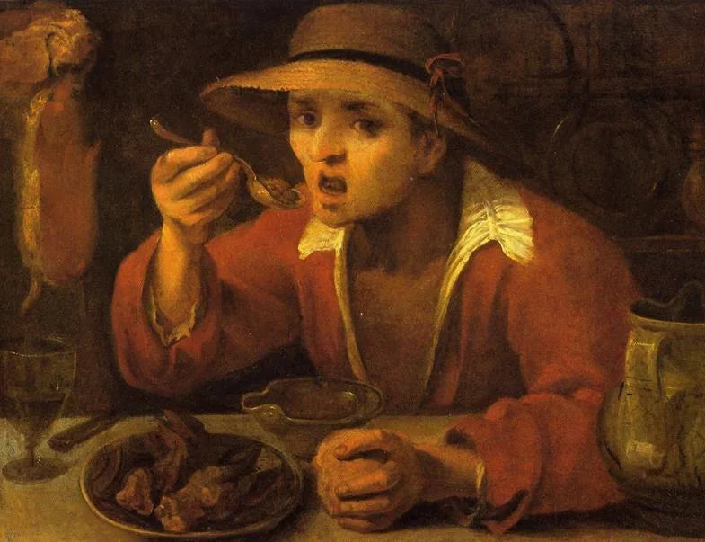 Le mangeur de haricots - Annibale Carracci image 1 copie de tableau peinte à la main