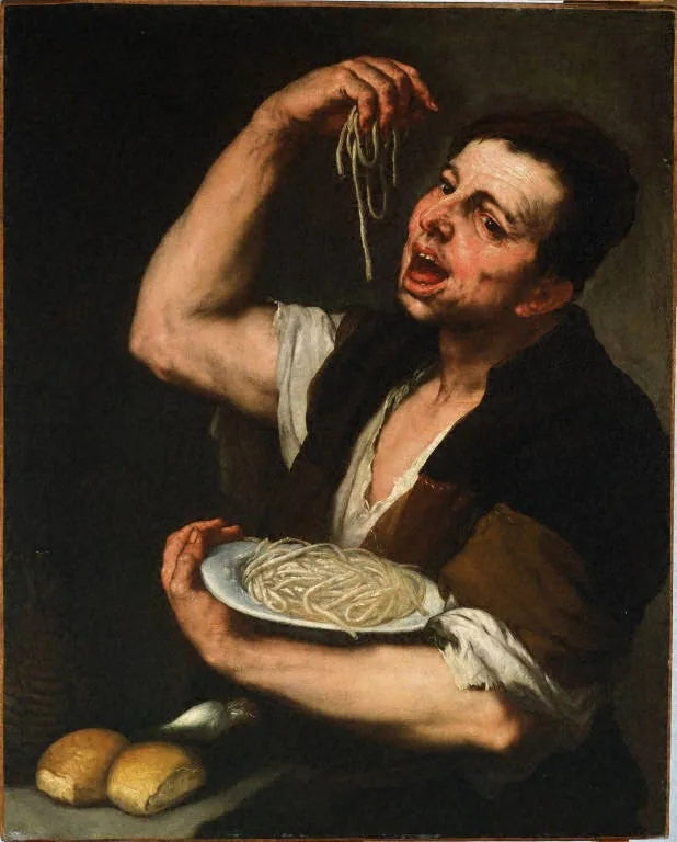 Le mangeur de pâtes : allégorie du goût - Luca Giordano image 1 tableau peint à l’huile sur toile