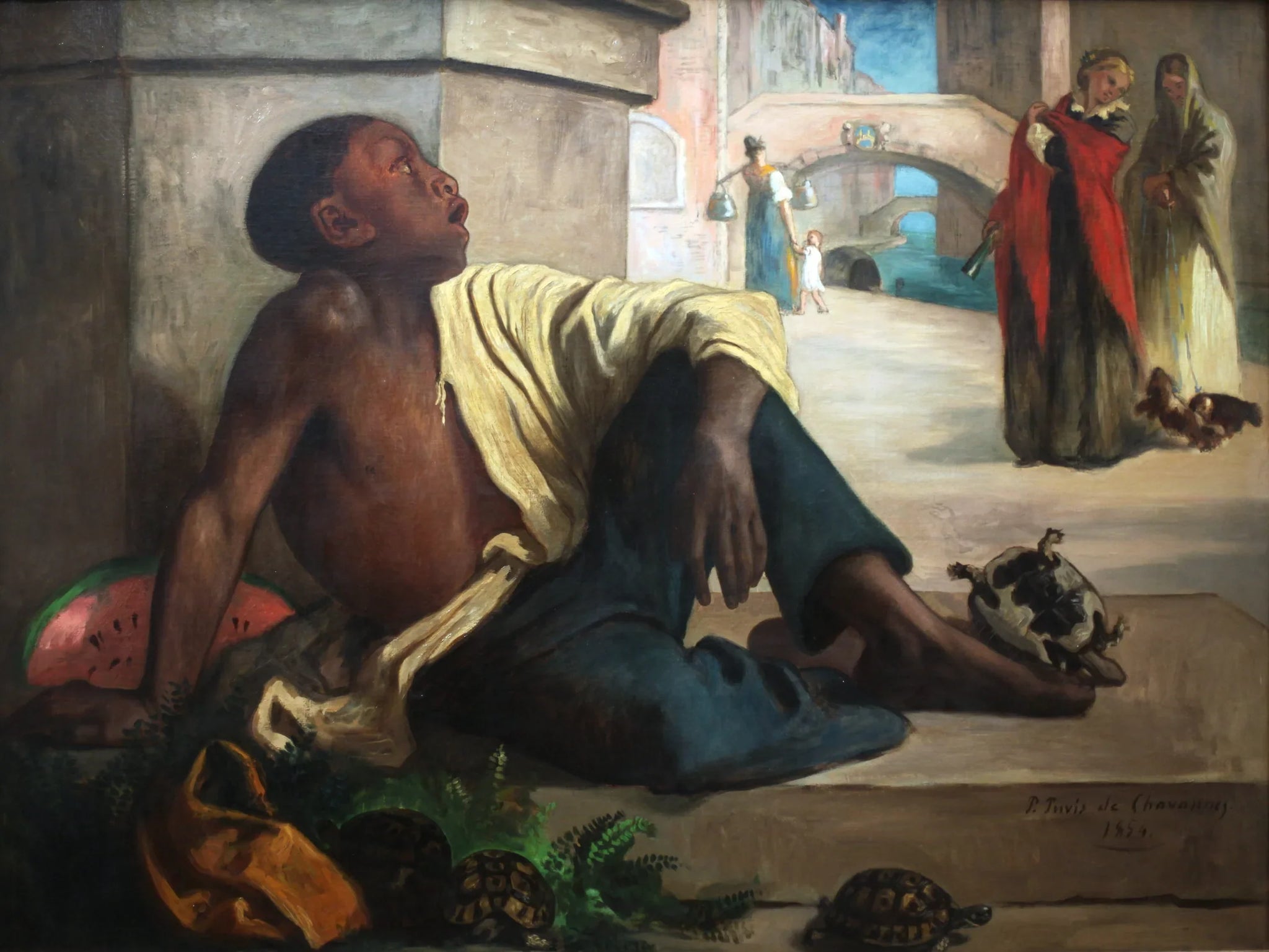 Le Marchand de tortues - Pierre Puvis de Chavannes image 1 reproduction réalisée par Alpha Reproduction