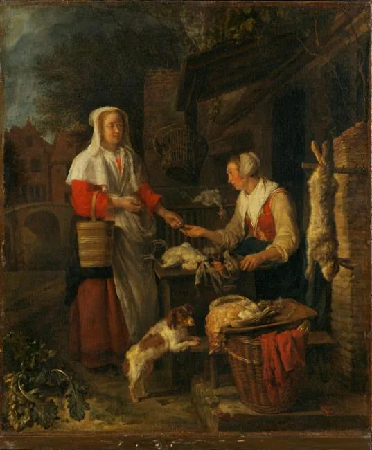 Le marchand de volailles - Gabriel Metsu image 1 reproduction artisanale de tableau