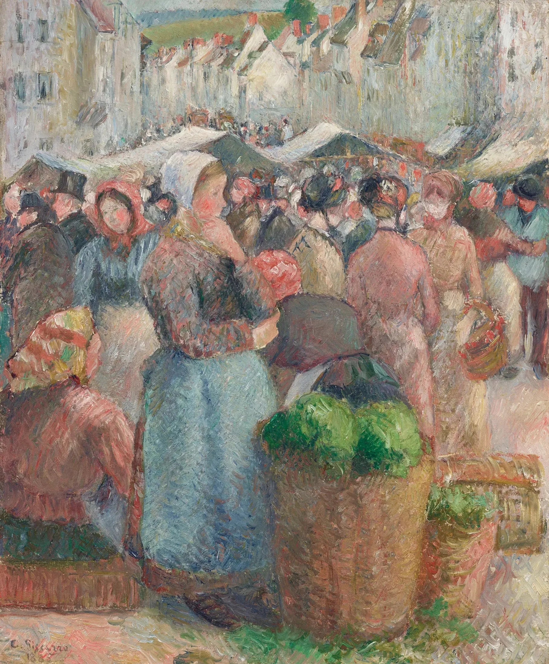 Le Marché à Gisors - Camille Pissarro image 1 copie de tableau peinte à la main
