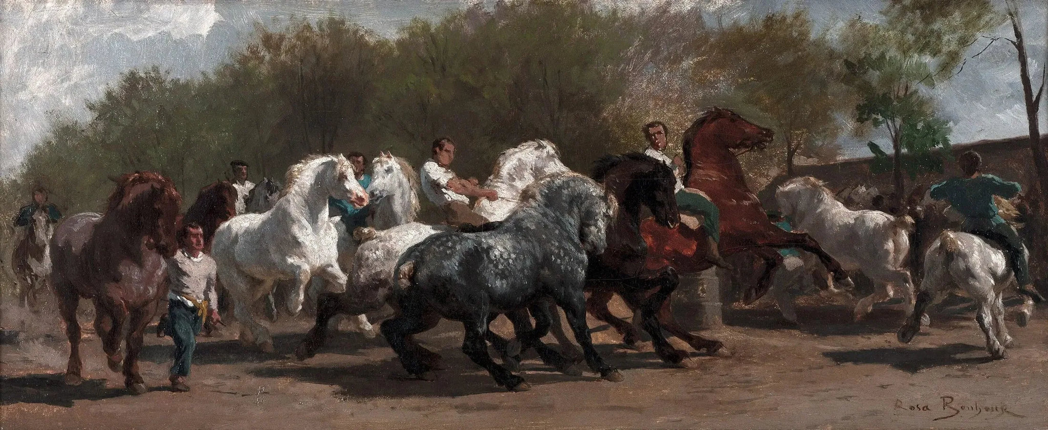 Le marché aux chevaux - Rosa Bonheur image 1 reproduction de peinture à l’huile