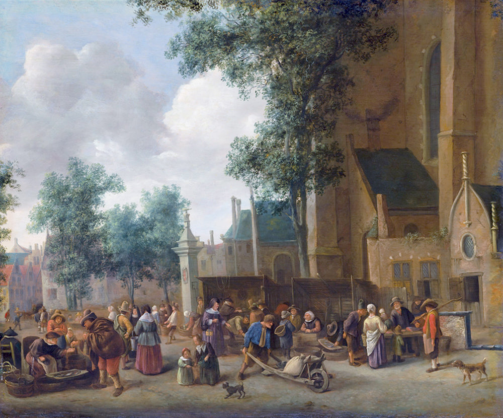 Le marché aux poissons de rivière de La Haye - Jan Steen image 1 reproduction réalisée par Alpha Reproduction